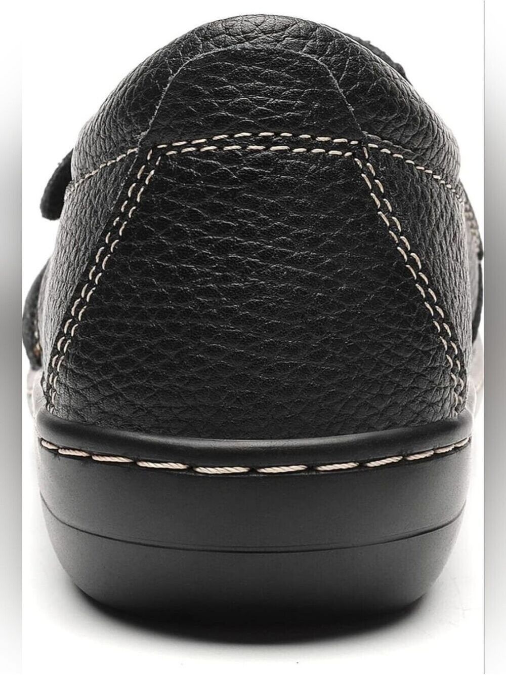 Geoeleph women's black pebbled leather casual slip-on loafers - Picture 8 of 9